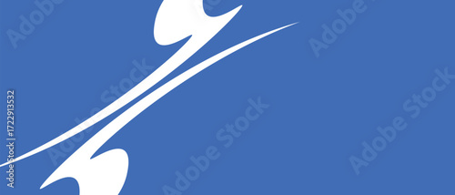 Azure Swoosh on Royal Blue — Minimal eps10