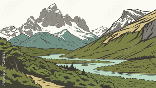 mountain landscape in the mountains