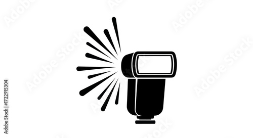 A minimalist representation of a camera flash in action conveying technological prowess and