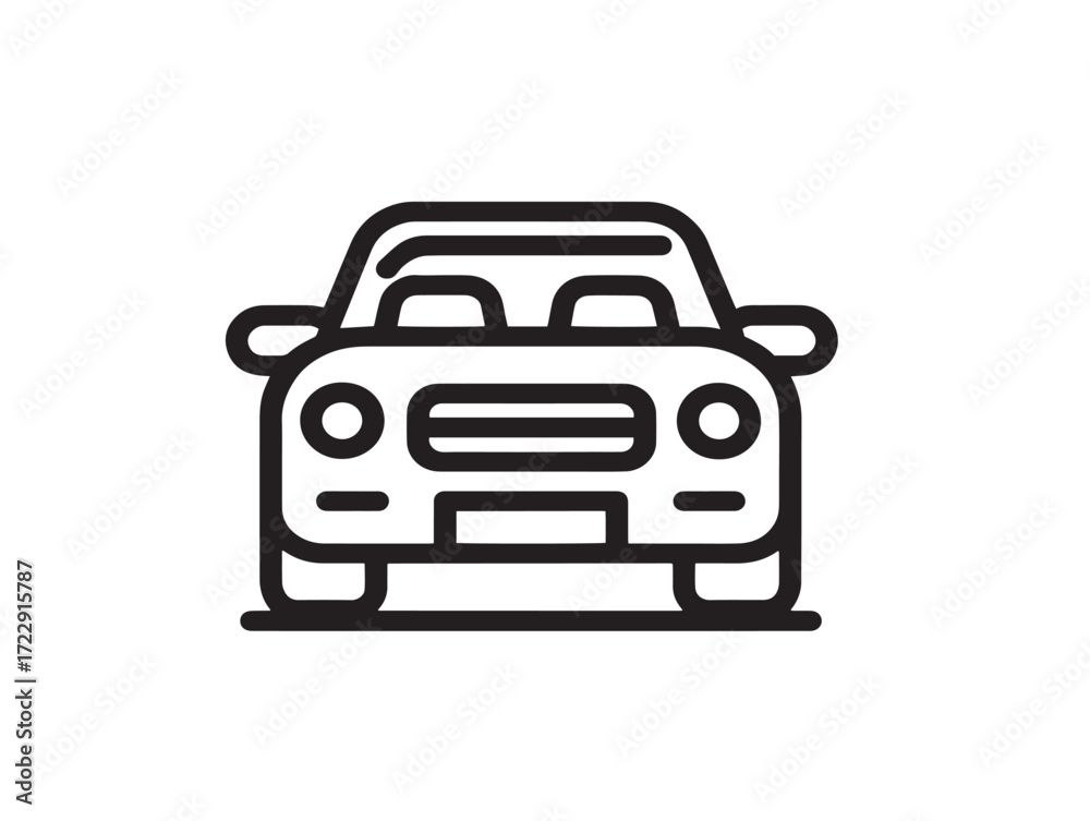 Obraz premium Stylish Driving School Symbol Icon in Thin Line Elegant Minimal Vector Illustration Design
