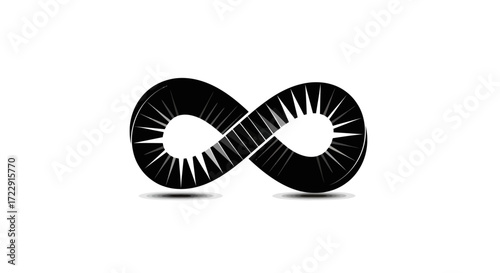 Abstract representation of infinity in monochrome style with spiked elements design
