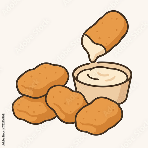 Chicken nuggets with dip