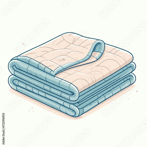 Folded quilt blanket in pastel colors
