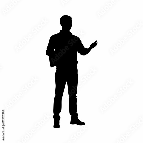 Counselor moderating peer conflict discussion silhouette