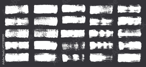 Grunge brush strokes, lines, ink smudges, hand-drawn scribble shapes. Handmade sketchy marks, acrylic stains, charcoal streaks. Paint textures, dry brush effect. Marker underline. Vector illustration