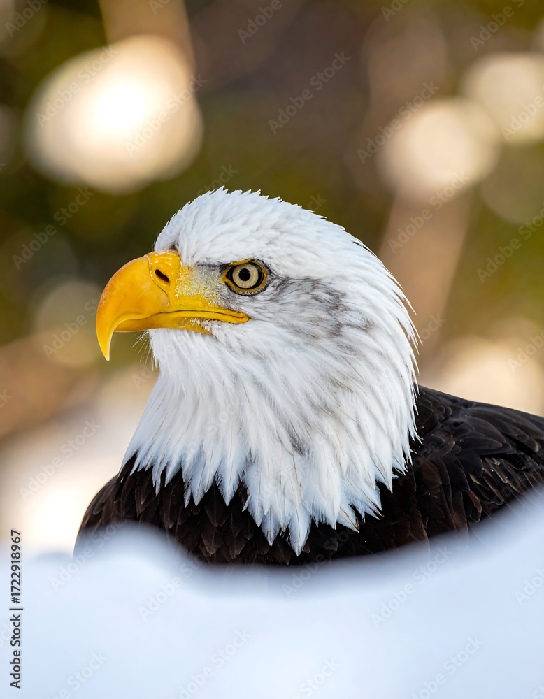 Fototapeta premium Close-up of an eagle in snow