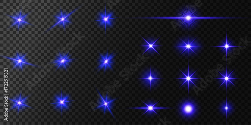 Lens Flare, light glow effect. sun or realistic shining star with backlight effect. bokeh glitter and sparkles or sparkles on transparent background.
