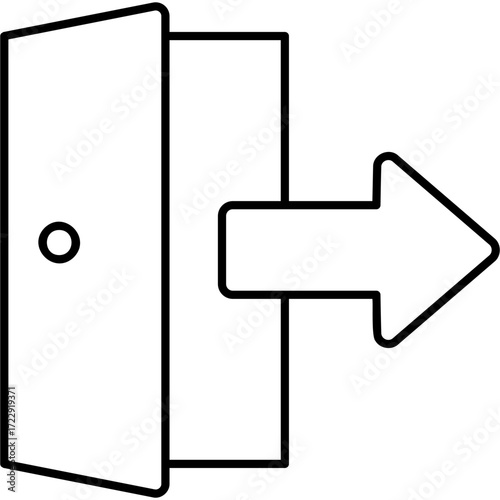 Line Art Exit Icon