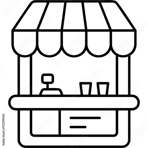 Line Art Kiosk Icon