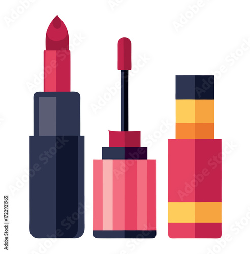 Lipstick and lip gloss set illustration
