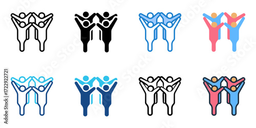 Peer group icon set multiple style collection 
