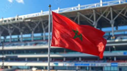 morocco Flag waving over stadium