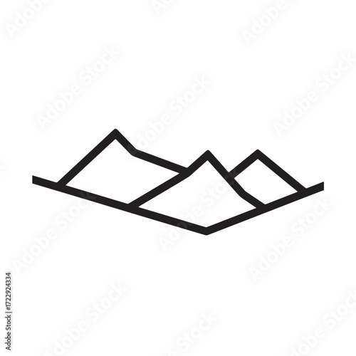 Black and White Mountain Illustration Image in Minimalist Line Art Style, Clean and Elegant Design