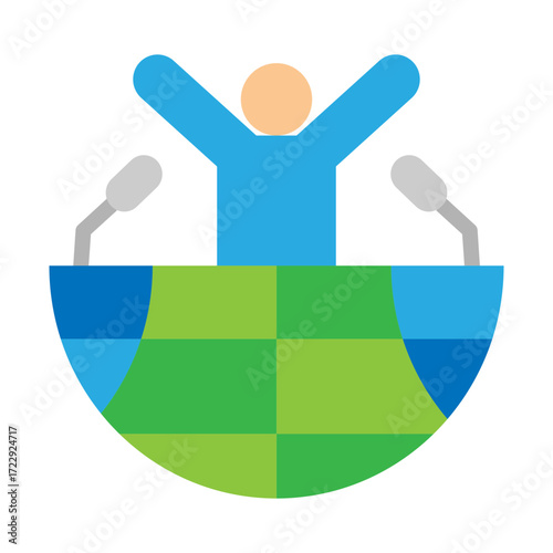 World Leader Vector Flat Icon Design