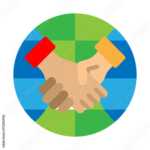 Global Cooperation Vector Flat Icon Design