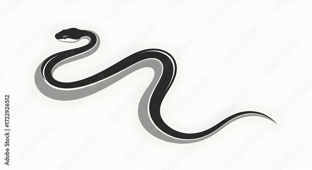 Obraz premium Snake Illustration Against White Background Abstract Design
