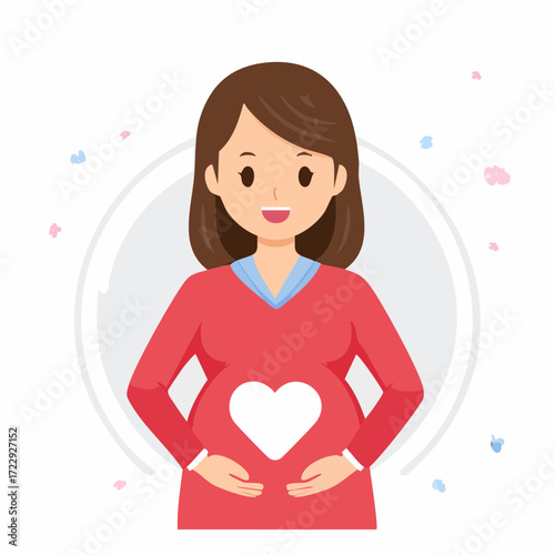 妊婦と赤ちゃんを表現したベクターイラスト素材