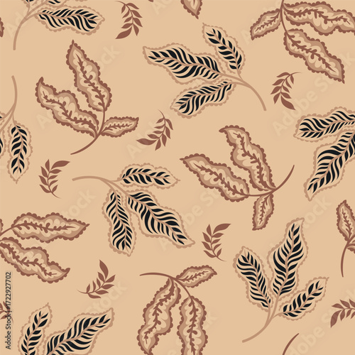 Decorative Autumn Leaves Seamless