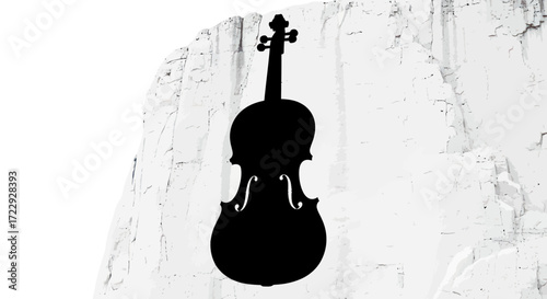 A juxtaposition of musical instrument and natural elements creating visual interest and artistic