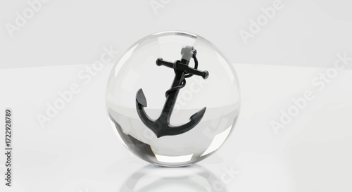 An artistic interpretation of the maritime spirit encapsulated within a transparent sphere design