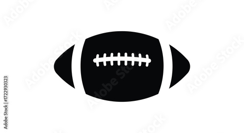 Simple black and white image featuring an american football silhouette