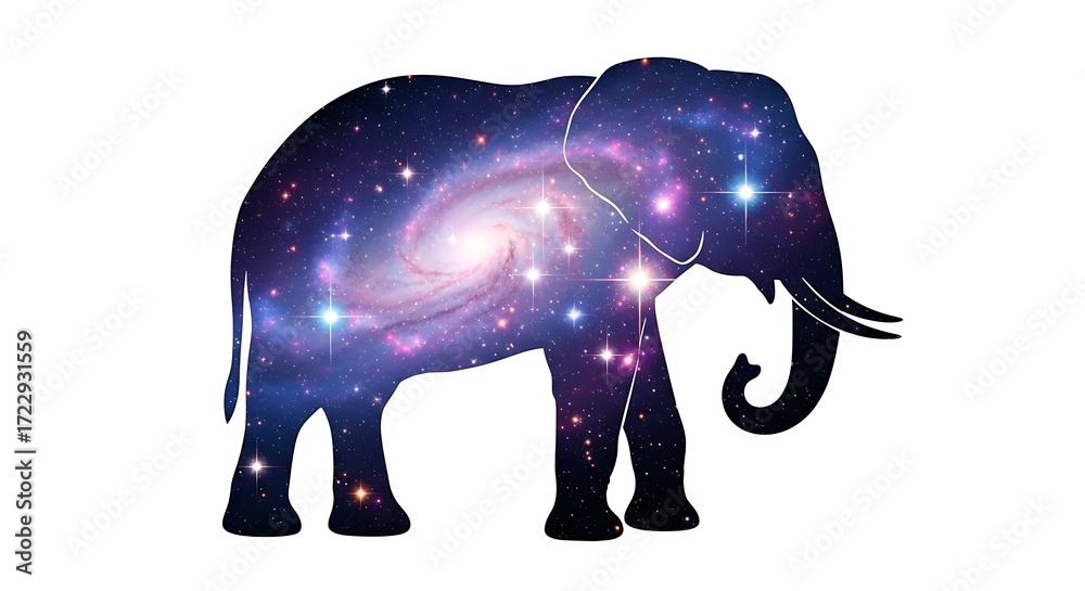 Obraz premium Illustration of a Cosmic Galaxy Elephant Clipart 