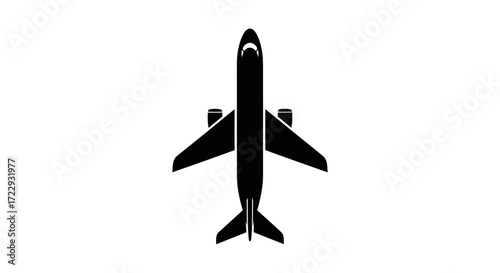 Monochromatic depiction showcasing an aircraft silhouetted against a pristine backdrop showcasing