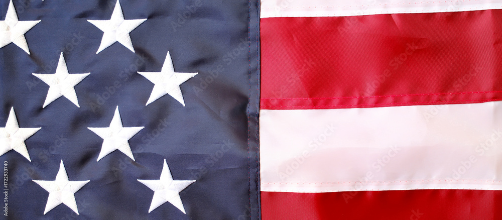 Fototapeta premium American flag closeup wide background