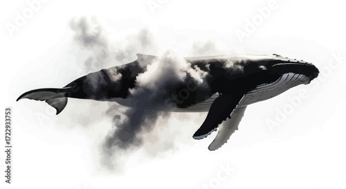 Whale in the clouds a dreamlike depiction of marine life soaring through the sky