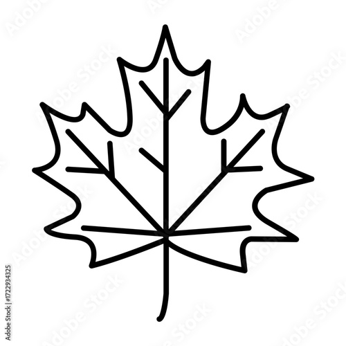 Maple leaf autum line icon illustration representing nature and the season of fall, perfect for graphic design and autumn-themed projects