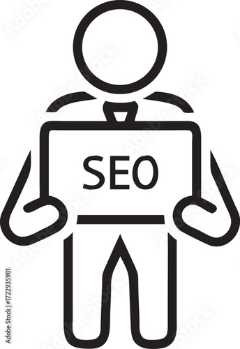 Person Holding SEO Sign Optimizing Digital Marketing Strategy For Business Growth