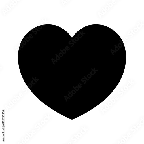 Valentine red heart icon. Heart shape Isolated on white background.