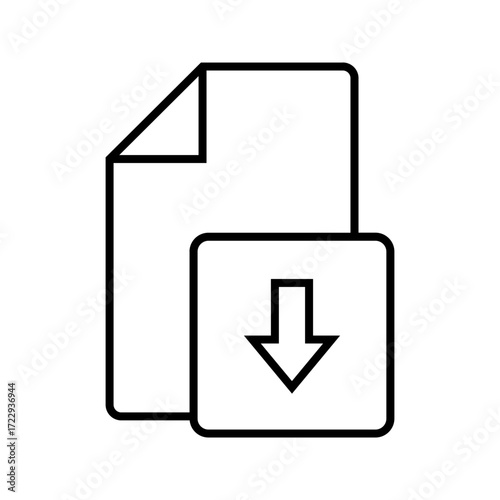 File download and upload, Approval, Arrow to bottom, a relative direction. Down arrow.