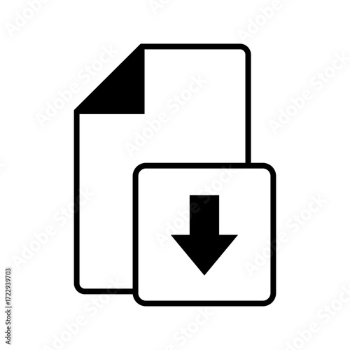 File download and upload, Approval, Arrow to bottom, a relative direction. Down arrow.