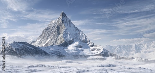 Wallpaper Mural The majestic snow-covered peak rising above the serene winter landscape. Torontodigital.ca