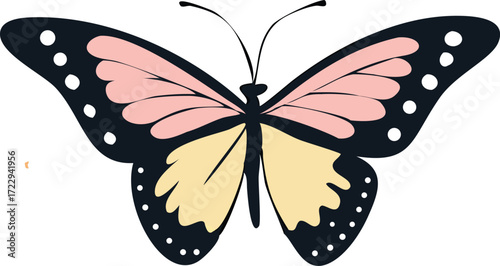 Graceful butterfly with delicate wings, a symbol of transformation, beauty, and nature, perfect for designs needing a touch of elegance and whimsy