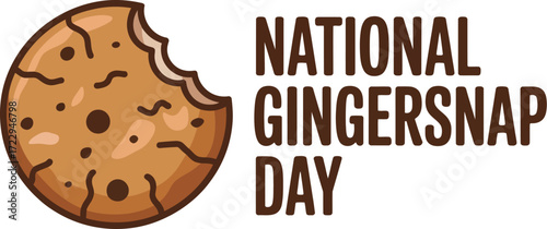 Celebrate National Gingersnap Day with a delicious, bitten cookie illustration