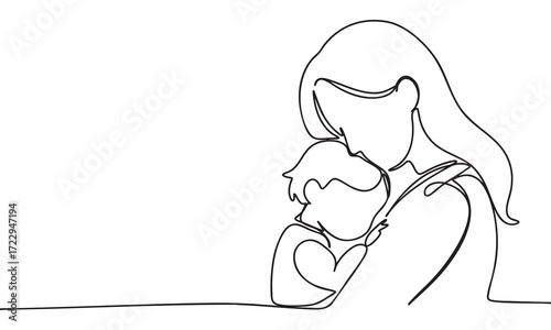 Mother holding child in her arms