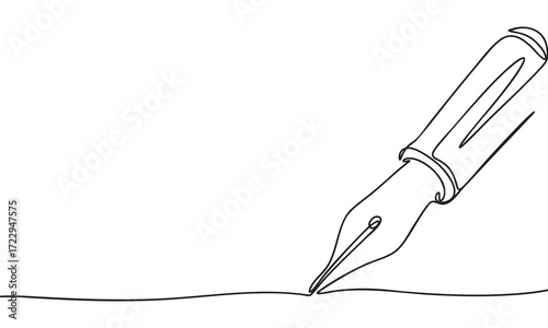 Ink Pen Sketching A Continuous Line Art Depiction