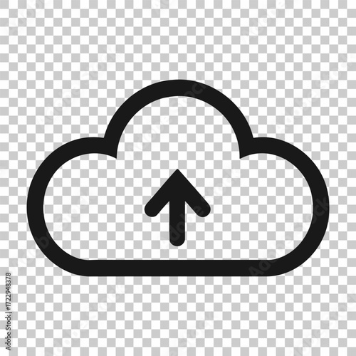 Cloud storage icon with upload arrow indicating data transfer for digital storage solutions