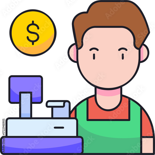 Cashier Sticker