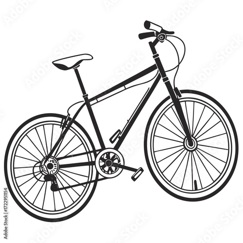 A detailed monochrome illustration of a bicycle featuring its frame wheels and other components clearly visible created with generated ai