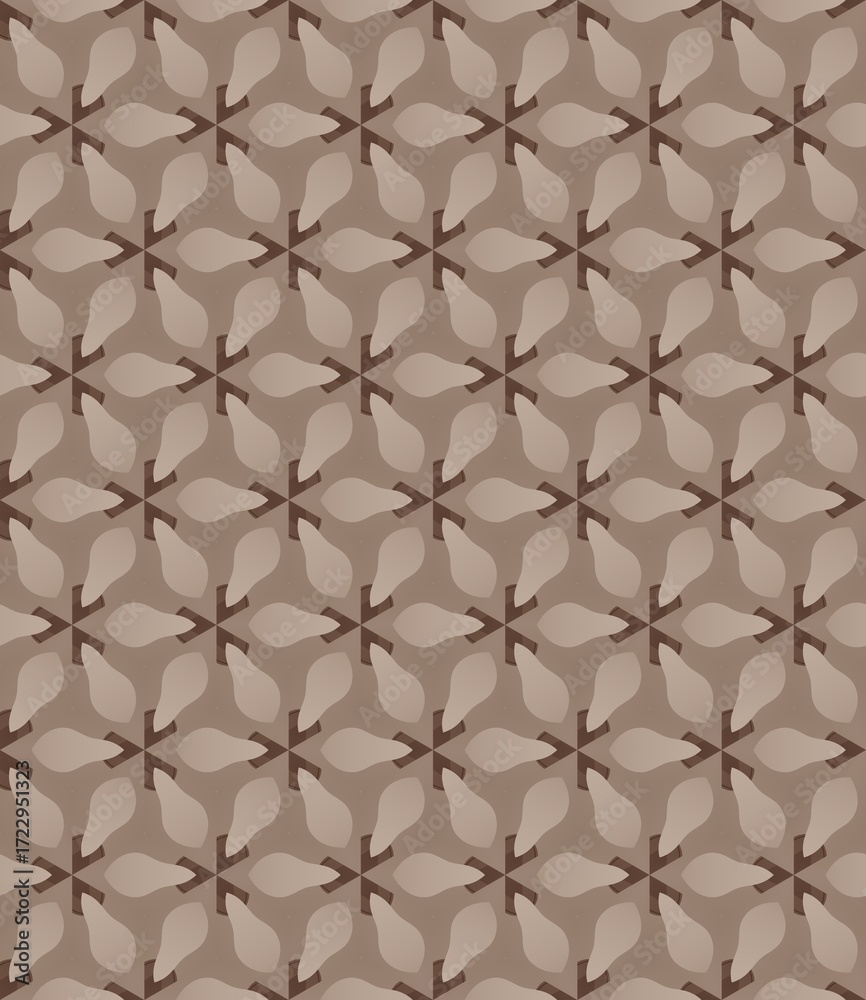 Fototapeta premium Seamless floral pattern with a metallic geometric texture for a gray wall or backdrop