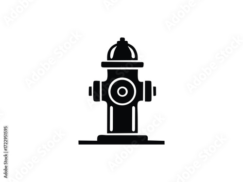 silhouette vector illustration of hydrant isolated on white background 