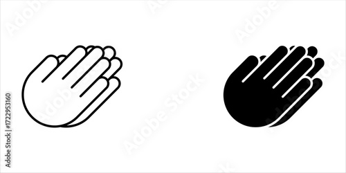 Hands clap symbol icon set. Hand clapping icons. Applaud and acclamation sign. Simple flat icon of praise and cheering graphic design resource and illustration.