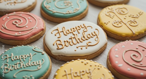Decorated birthday cookies