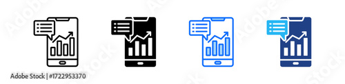 Sales Data Icon Set Multiple Style Collection
