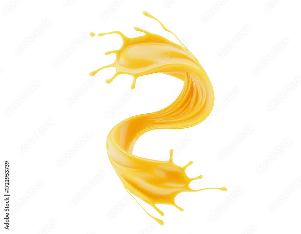 Fototapeta premium abstract orange splash isolated on a white background. 3d render