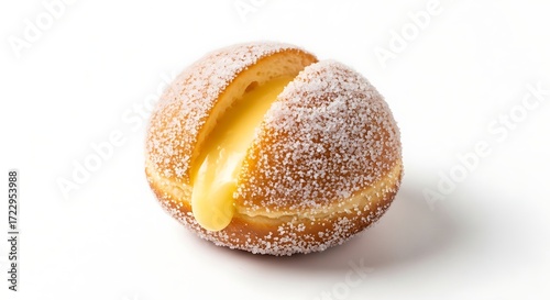 Wallpaper Mural Delicious custard donut on a clean white background, perfect for a sweet treat Torontodigital.ca