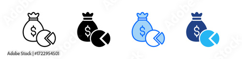 Market Sizing Icon Set Multiple Style Collection